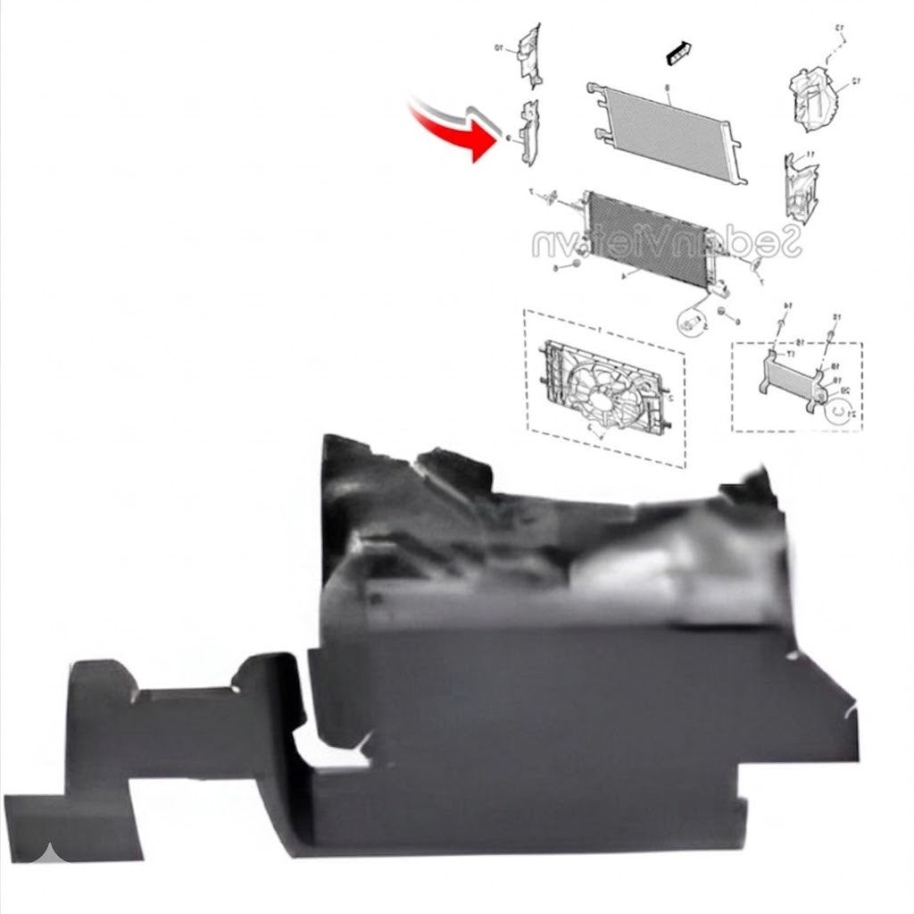 MG GT Upper Right Radiator Base