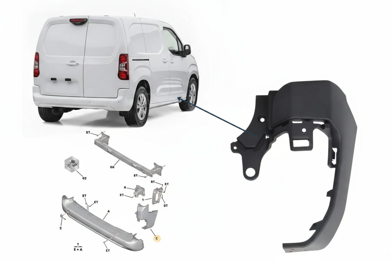 Right Rear Bumper Corner for Partner Short Chassis - Taiwanese Model
