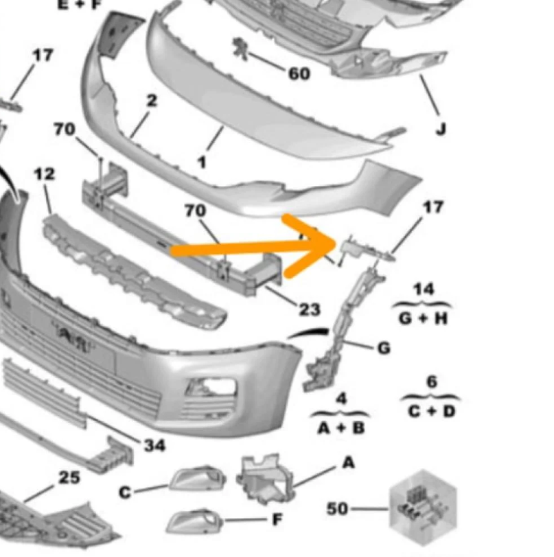 Partner Left Front Bumper Base