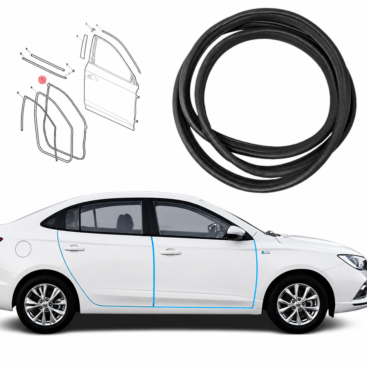 Genuine MG MG5 front right door air insulator seal