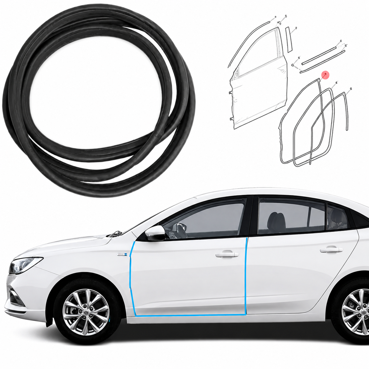 Front left door air insulator seal - MG MG5 Genuine