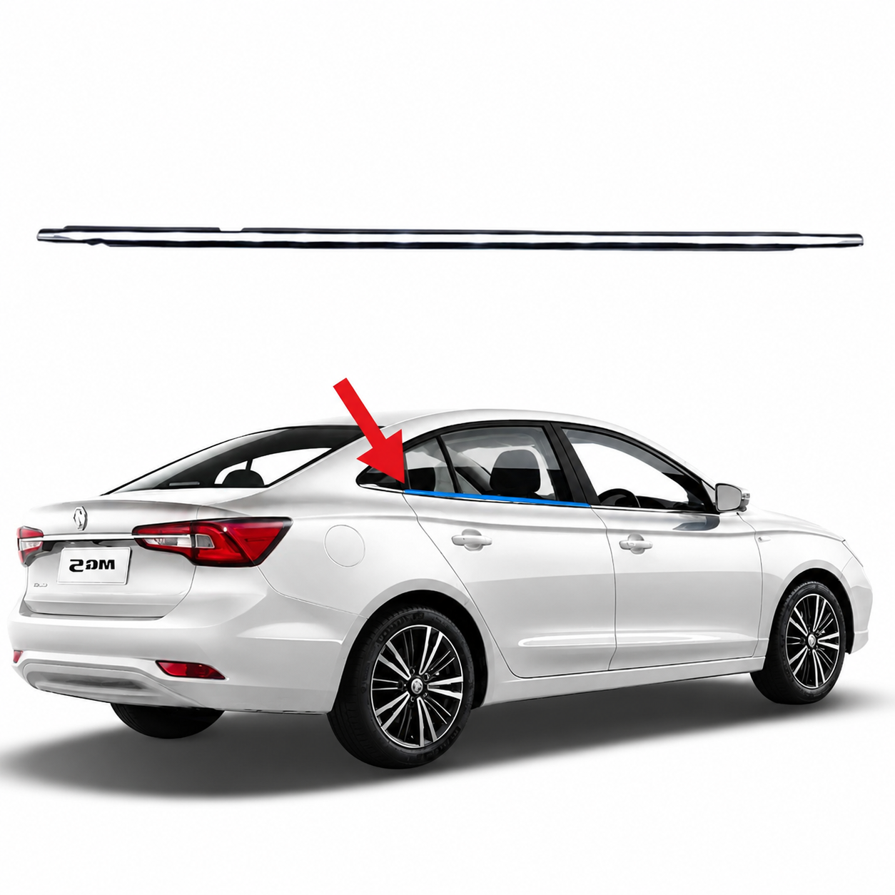Right rear glass, nickel finish - MG5 MG-GT Original