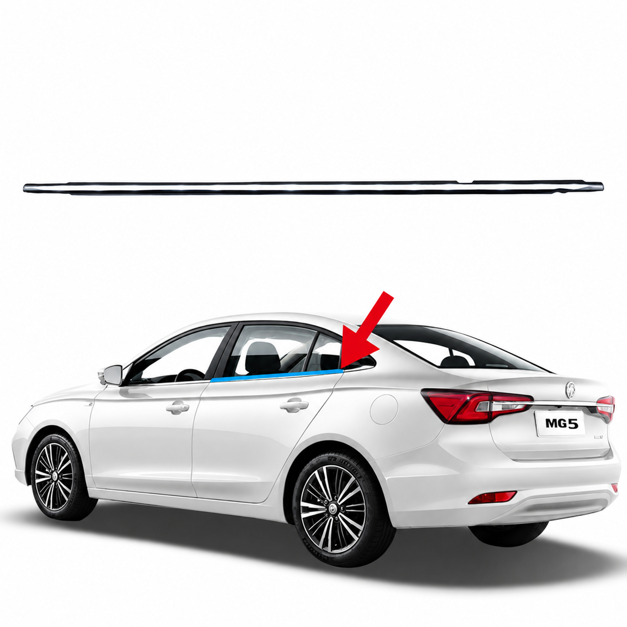 Left rear glass (nickel) - MG5MG-GT Original