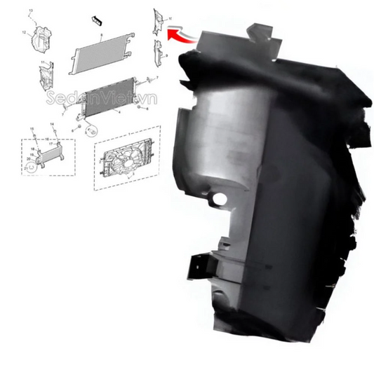 MG GT Upper Left Radiator Base