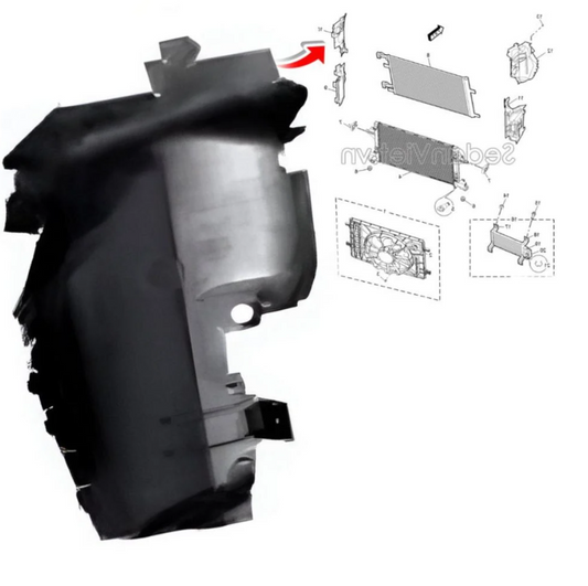 MG GT Lower Right Radiator Base