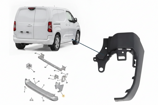 Right Rear Bumper Corner for Partner Short Chassis - Taiwanese Model