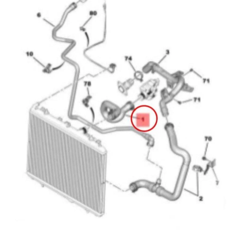 Peugeot 301-Partner Thermostat Hose (Agency)
