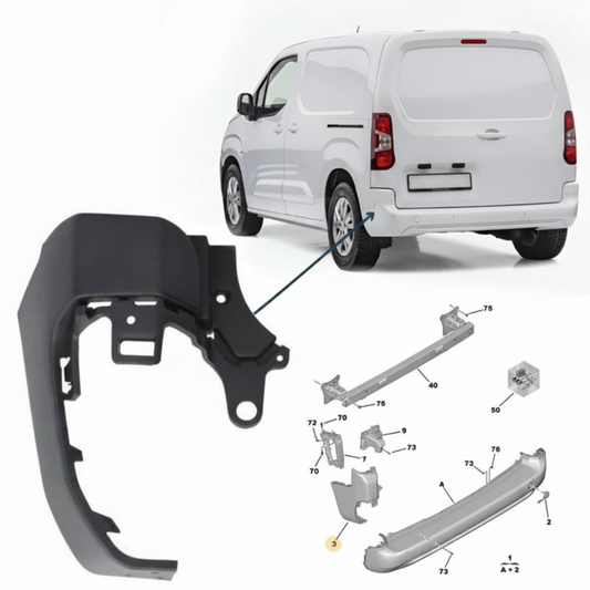 Left rear bumper for Partner short chassis (Taiwanese model)
