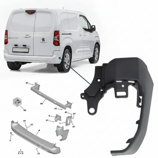 Right-side short rear bumper corner, Partner, Diesel 94