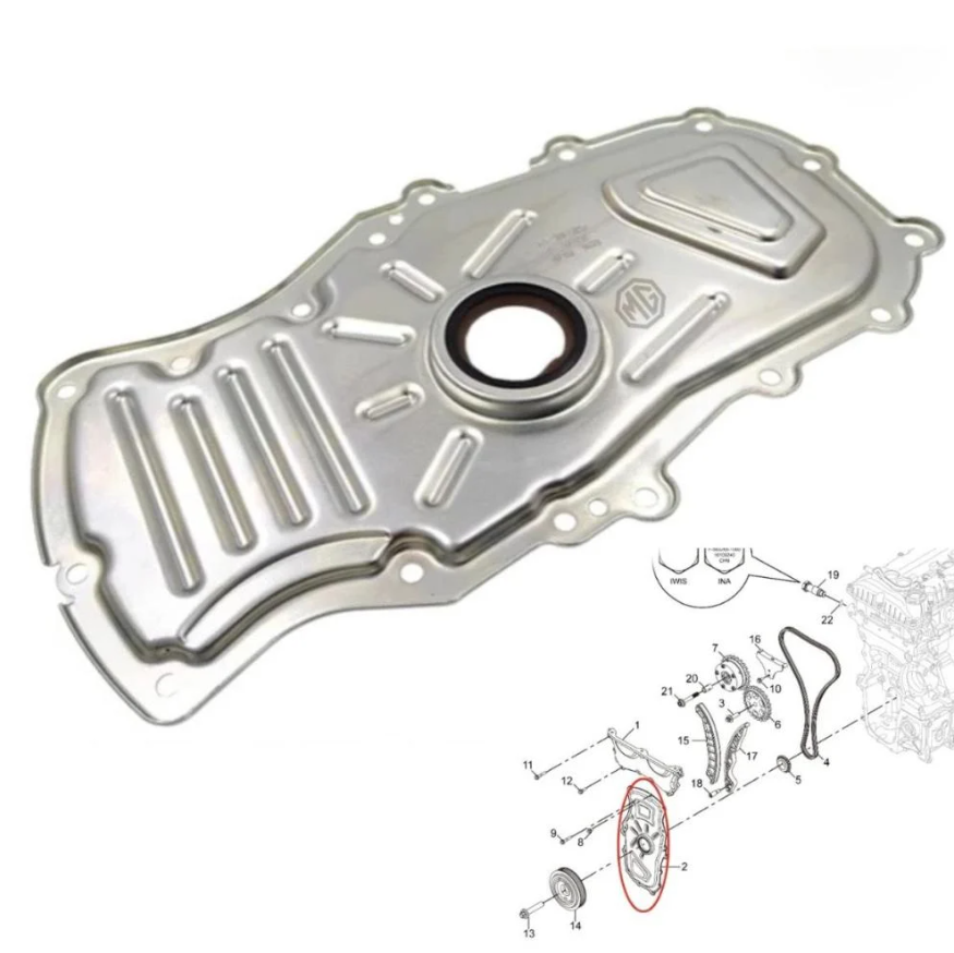 MG5 engine cover with front crankshaft seal, exact replica