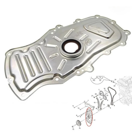 MG5 engine cover with front crankshaft seal, exact replica